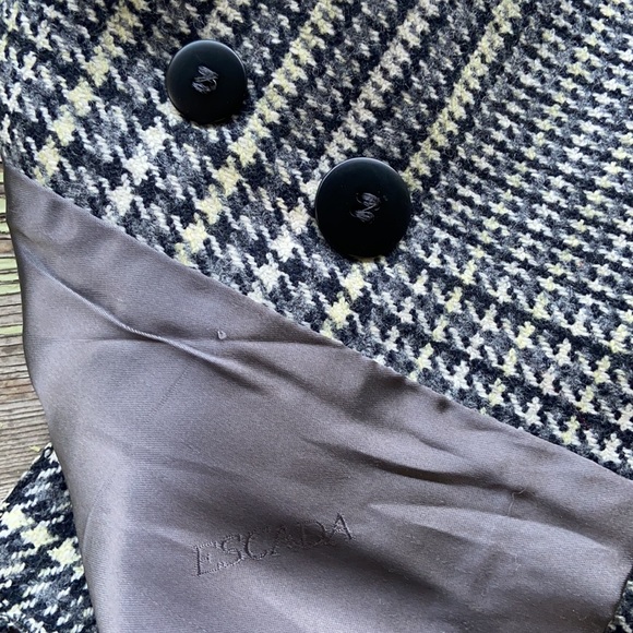VTG 80s Escada Wool Houndstooth Blazer 34 - Picture 11 of 12